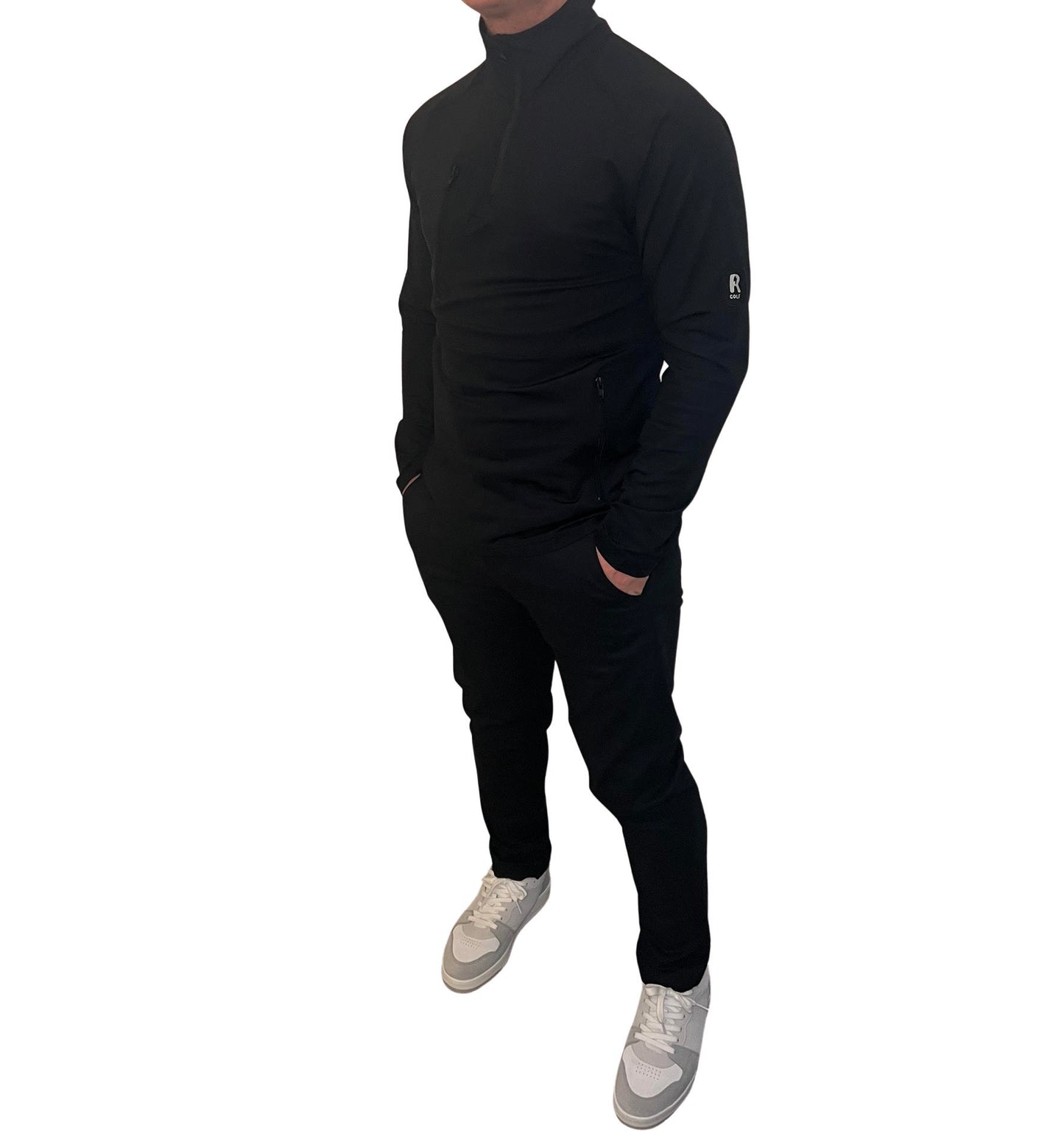 Black quarter zip midlayer