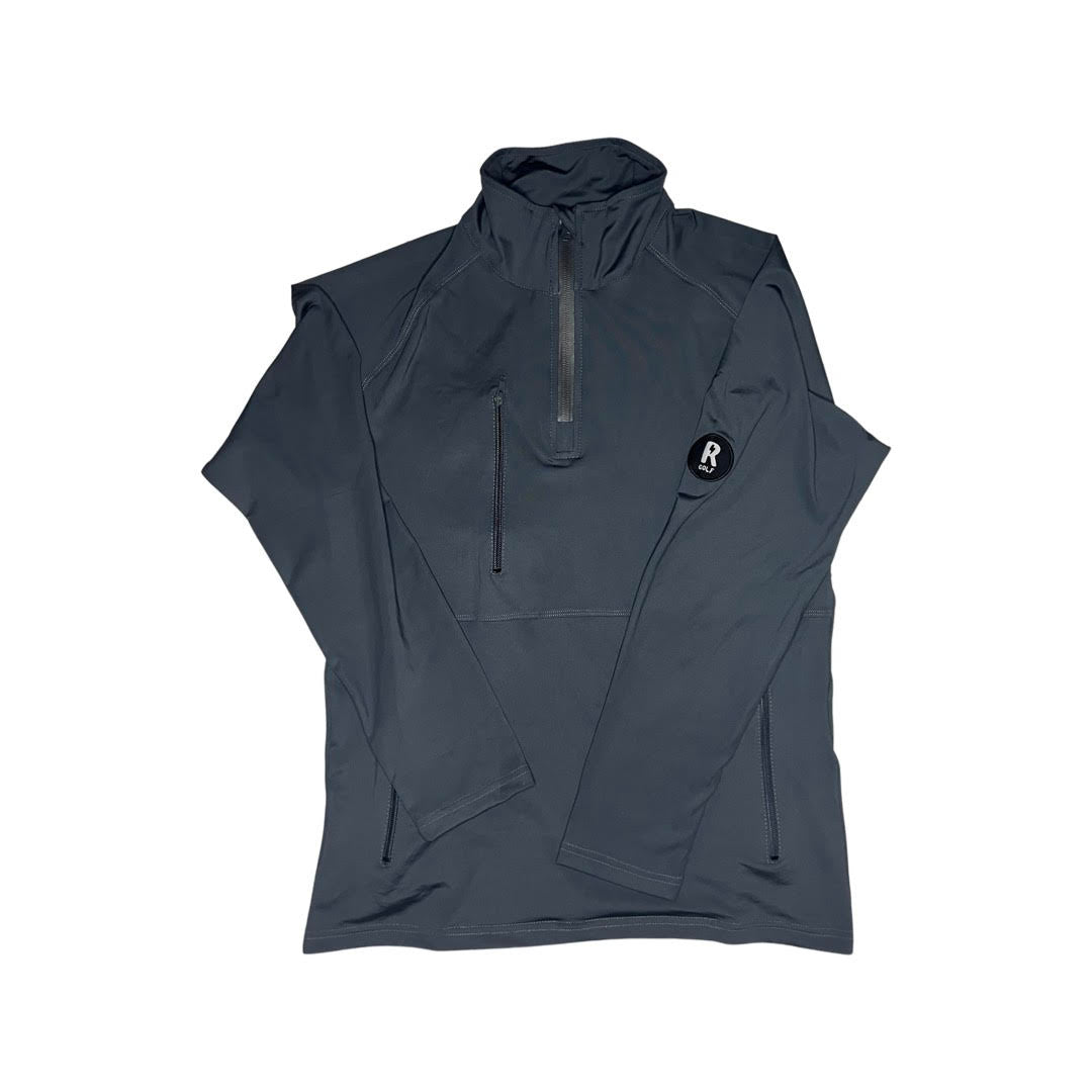 Quarter zip midlayer with Rgolf badge on sleeve